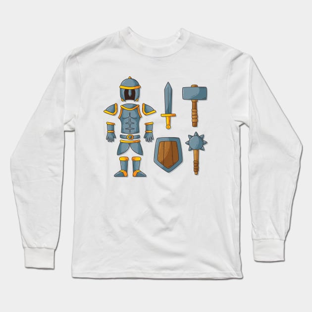 Medieval Armor Long Sleeve T-Shirt by Mako Design 